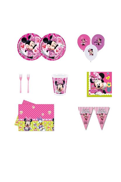 Parti Furyasi Minnie Mouse Mickey Mouse Dogum Gunu Parti Malzemeleri Susleri Set 40 Kisilik Trendyol