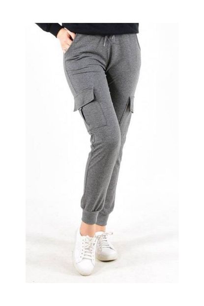 Hepsibitarz Kadin Erkek Unisex Kargo Gri Yandan Cizgili Lastikli Esofman Alti Kadin Trendyol
