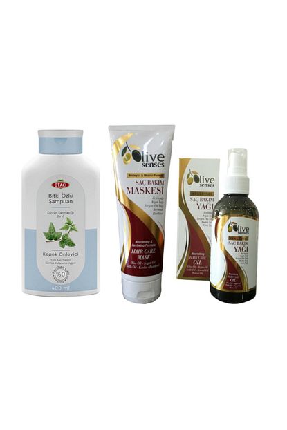 otaci kepek onleyici sampuan 400ml olive senses sac bakim maskesi 200ml sac bakim yagi 150ml fiyati yorumlari trendyol