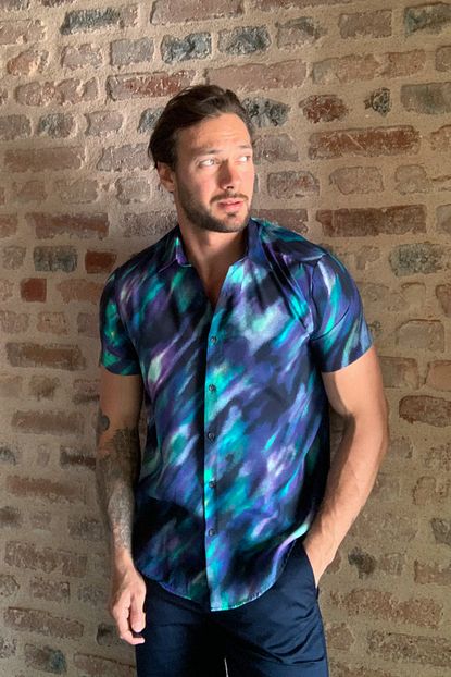 Trendyol Man Cok Renkli Erkek Desenli Kisakollu Gomlek Tmnss20go0172 Trendyol