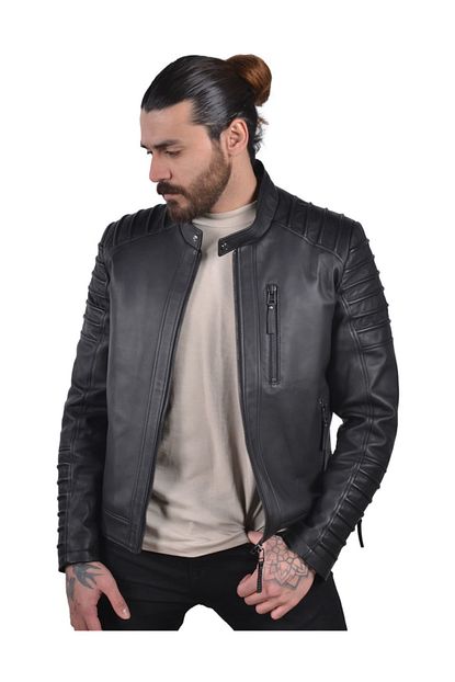 Alin Urban Hakiki Deri Ceket Erkek Trendyol