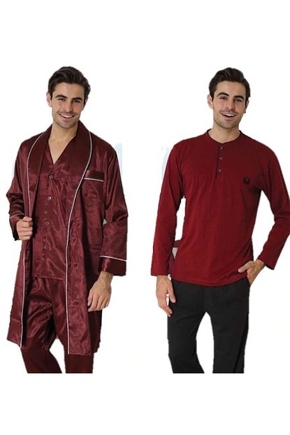 Effort Pijama Effort Erkek Roptesambirli 5li Pijama Takimi Bordo Trendyol