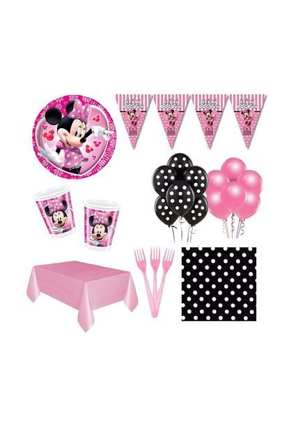 Minnie Mouse Dogum Gunu Parti Malzemeleri Susleri Seti 16 Kisilik Trendyol