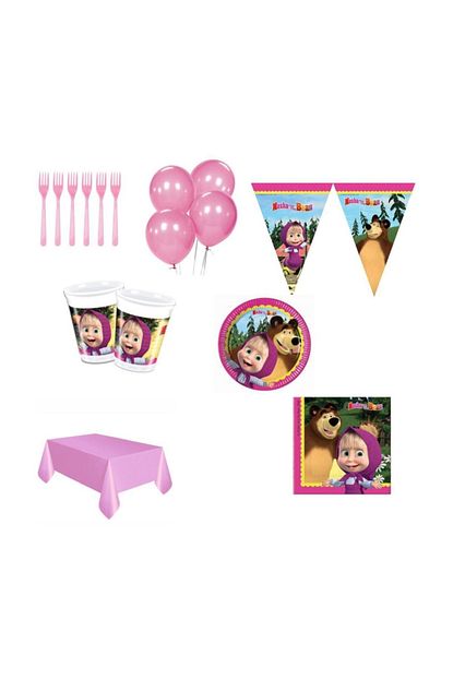 Parti Furyasi Masha Ve Koca Ayi Masha And Bear Dogum Gunu Parti Susleri 32 Kisilik Trendyol