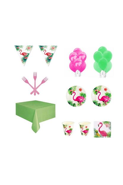 Parti Furyasi Flamingo Temali Dogum Gunu Parti Susleri 32 Kisilik Trendyol