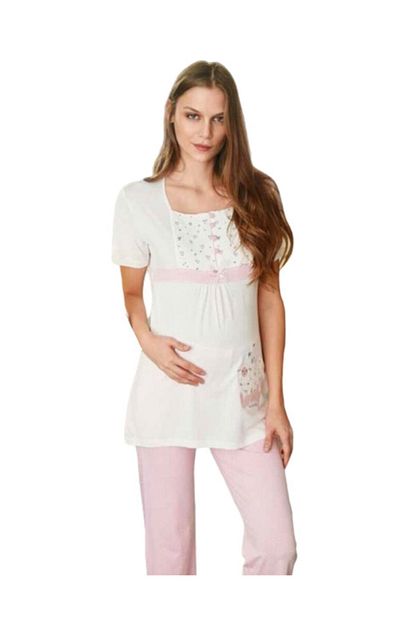 Feyza Pijama Feyza 2230 Lohusa Hamile Pijama Takimi Pembe Trendyol