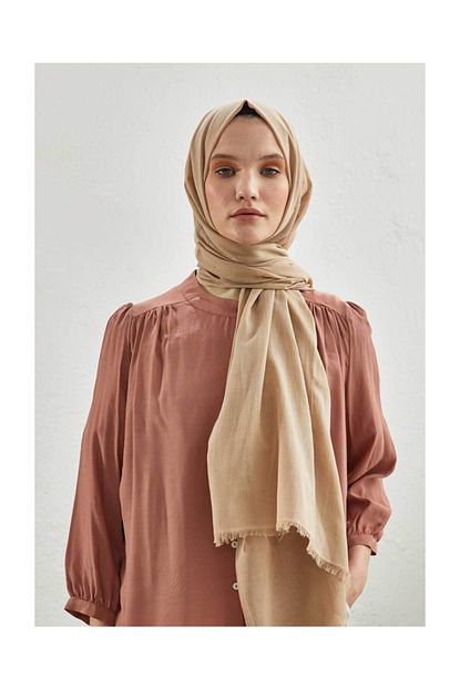 Freshscarfs Fresh Scarfs Ince Pamuk Vual Sal Nude Trendyol