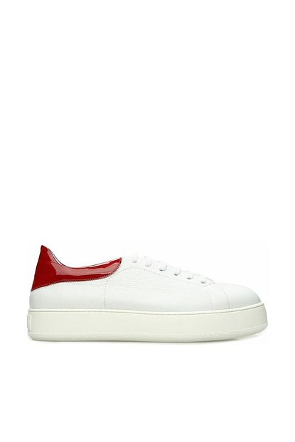 Beymen Club Beyaz Kirmizi Dokulu Kadin Deri Sneaker Fiyati Yorumlari Trendyol