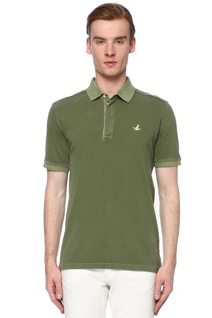 Beymen Club Comfort Fit Haki Polo Yaka Logolu T Shirt Trendyol