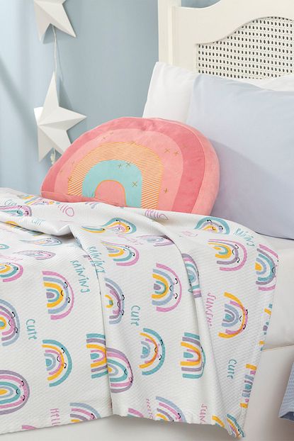 English Home Happy Rainbow Baskili Bebe Pike 100x150 Cm Beyaz Trendyol