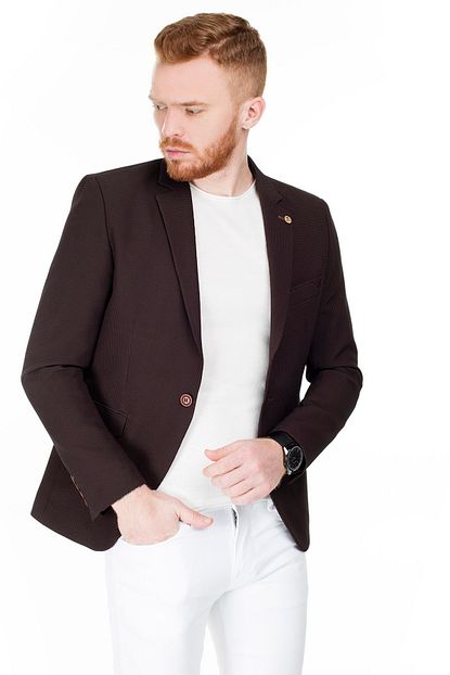 Frappoli Slim Fit 6 Drop Tek Yirtmacli Ceket Erkek Ceket 2163290 Trendyol