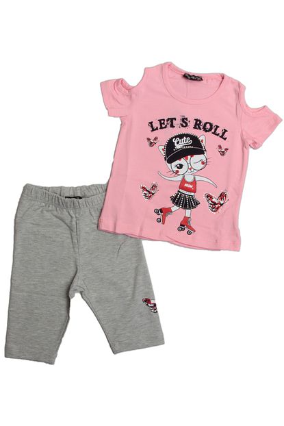 Kbg Baby Taytli Baskili Kiz Cocuk Takimi Trendyol