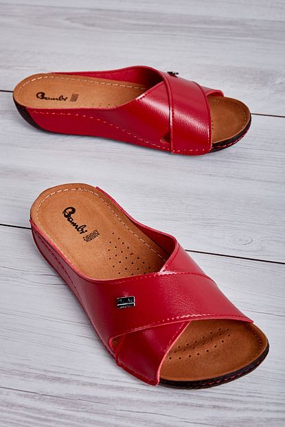 Bambi Kirmizi Kadin Terlik L0517600409 Trendyol