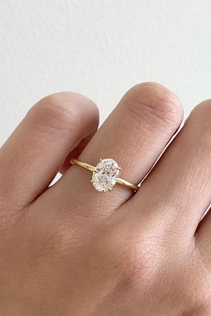 Crystal Diamond Zirconia 1 Carat Oval Yuzuk Trendyol