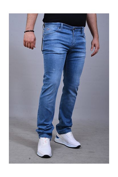 Redman Jeans Erkek Jean Likrali Rahat Acik Mavi Boru Paca Kot Pantolon Trendyol