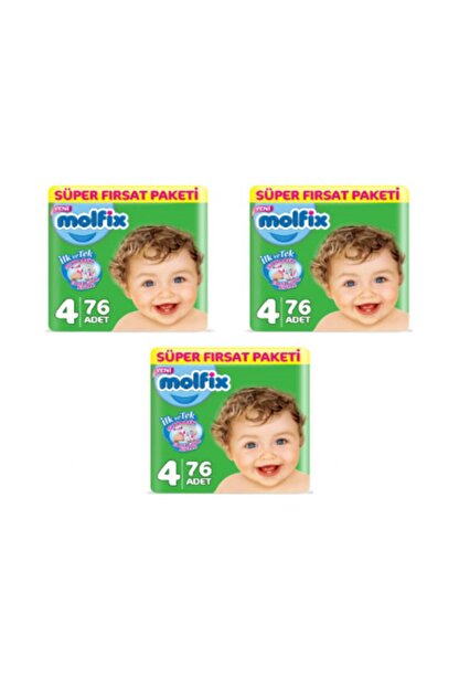 Molfix Bebek Bezi 4 Beden Maxi Super Firsat Paketi 228 Adet Trendyol