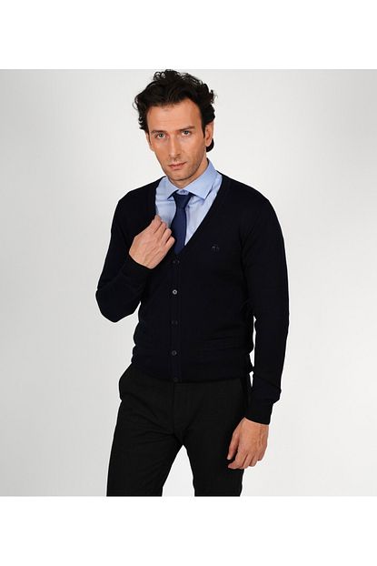 Karaca Erkek Regular Fit V Yaka Yunlu Triko Hirka Trendyol