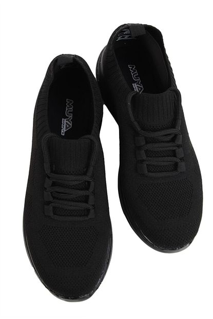 Muya Kadin Spor Bagcikli Corap Ayakkabi Sneakers Running Slip Siyah 89488 01 Trendyol