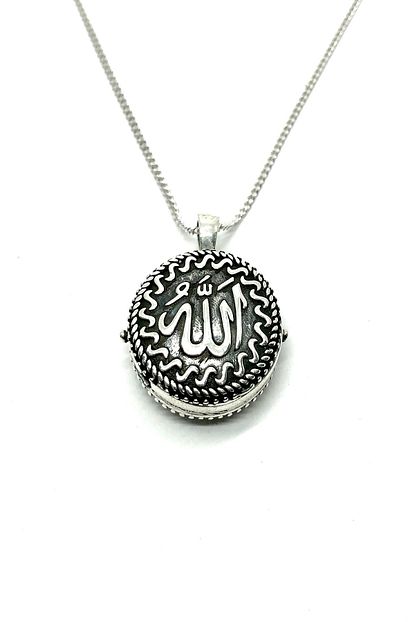 Ebrartesbihgumus 925 Ayar Gumus Allah Lafizli Kapakli Kolye Allah Yazili Erkek Kolye Trendyol