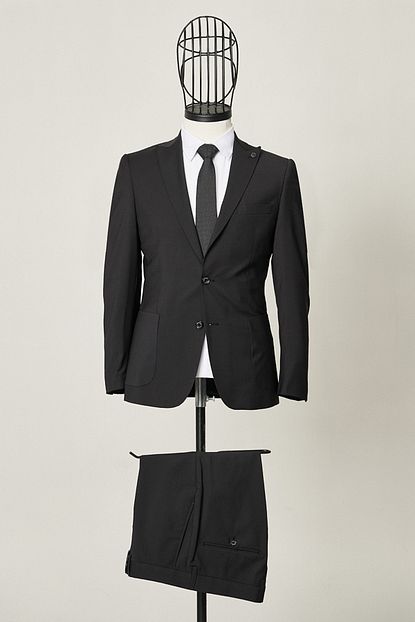 Altinyildiz Classics Erkek Siyah Ekstra Slim Fit Siyah Takim