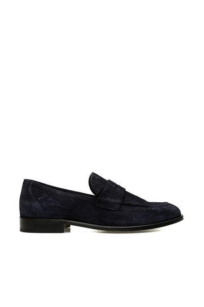 George Hogg Divarese Hakiki Deri Erkek Lacivert Loafer 7004759 Trendyol