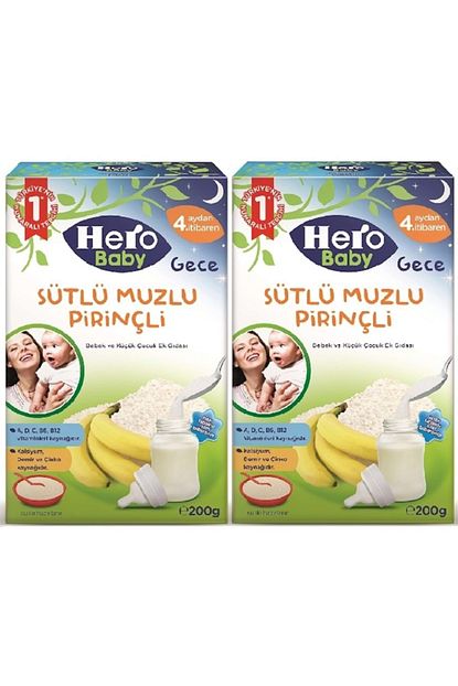 Hero Baby 200 Gr Gece Sutlu Muzlu Pirincli 2 Li Set Kasik Mamasi Trendyol