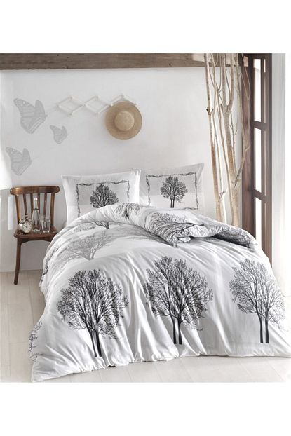 Altinbasak Creaforce Cift Kisilik Nevresim Takimi Tree Gri Trendyol