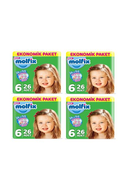 Molfix 4 Adet 6 Beden Ekstra Large Ekonomik Paket 104 Adet Bebek Bezi Trendyol