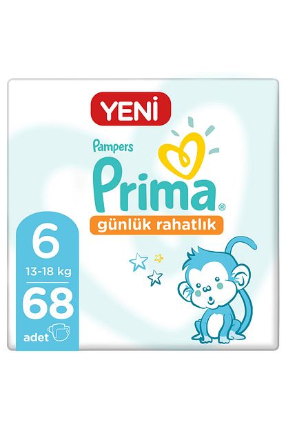 Prima Bebek Bezi Gunluk Rahatlik 6 Beden 68 Adet Tekli Paket 17x4 Trendyol