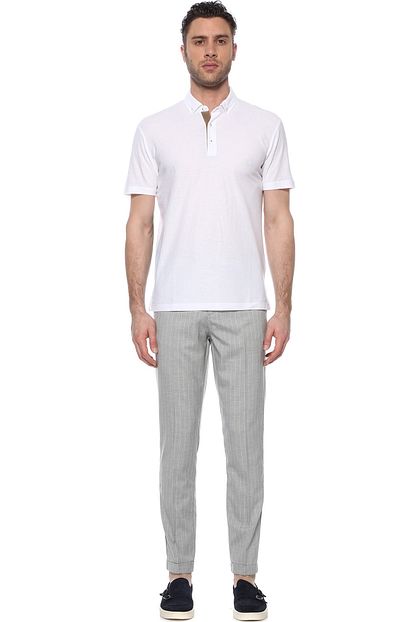 Network Erkek Cizgili Acik Gri Jogger Fit Pantolon 1074094 Trendyol