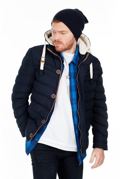 Buratti Erkek Lacivert Kapusonlu Fermuarli Cepli Slim Fit Mont 55618k5071 Trendyol