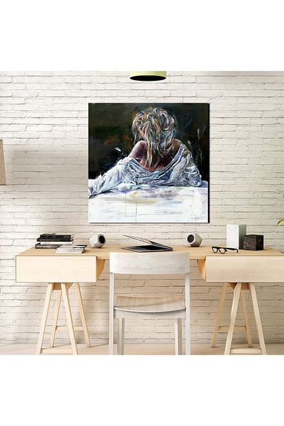 Canvas701 Arkasi Donuk Kadin Yagli Boya Kanvas Tablo Trendyol