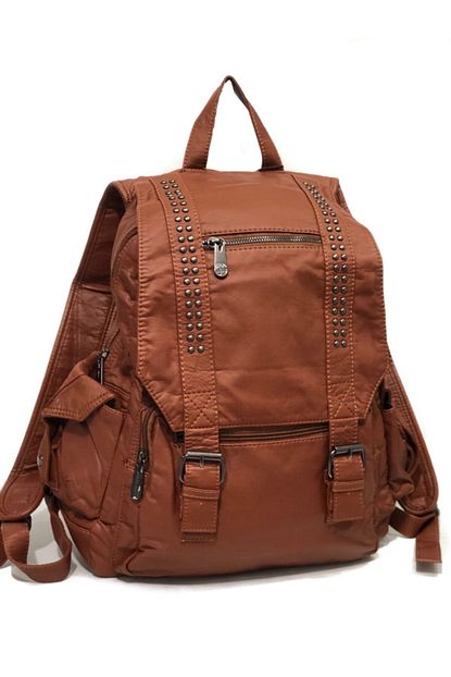 Eliza Salas Buyuk Boy Yikanmis Deri Sirt Cantasi Ebat 40 Cm 35 Trendyol