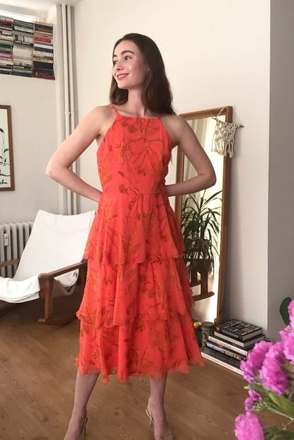 Trendyolmilla Cok Renkli Aski Detayli Volanli Elbise Twoss20el2574 Trendyol