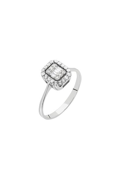 Ejed Diamond 0 13 Karat Baget Pirlantali Kadin Yuzuk Trendyol
