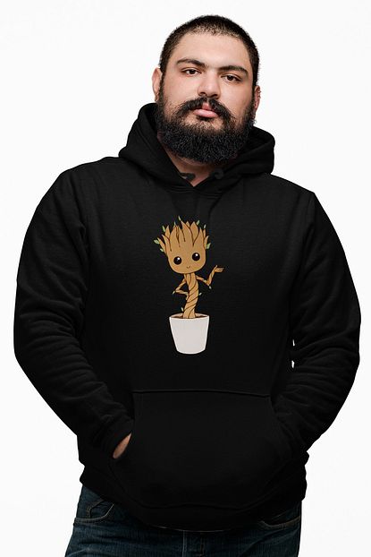 Angemiel Wear Oneri Veren Groot Siyah Erkek Kapusonlu Sweatshirt Trendyol