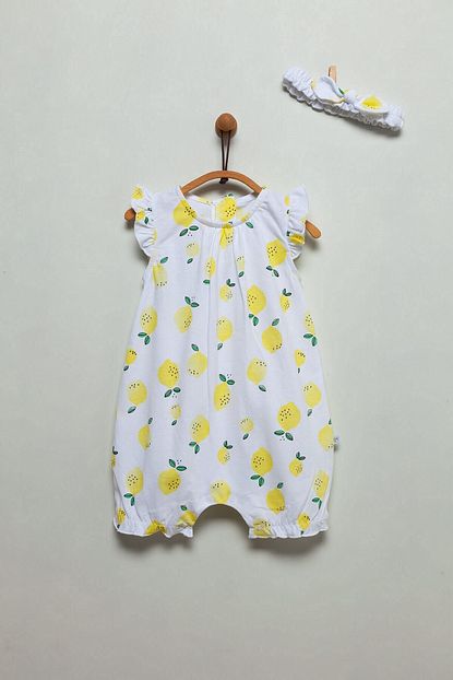 Minora Kiz Bebek Limon Desenli Sari Tulum Trendyol