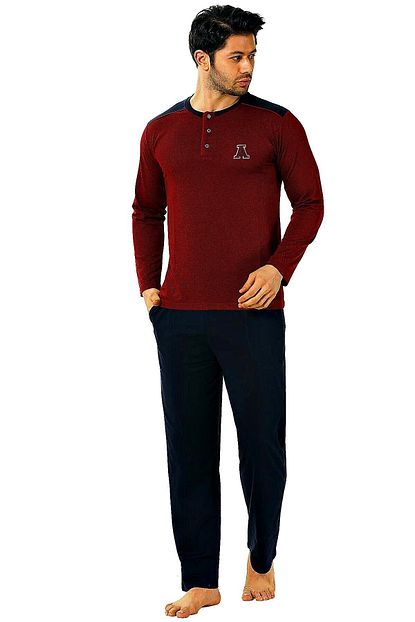 Alimer Buyuk Beden Battal Beden Yazlik Uzun Kollu Erkek Pijama Takimi Trendyol
