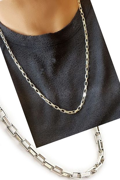 Oseshop Gumus Erkek Zincir Kolye Trendyol