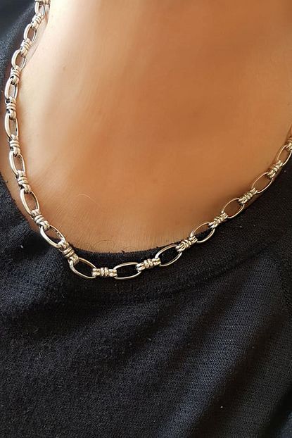 Oseshop Gumus Erkek Zincir Kolye Trendyol