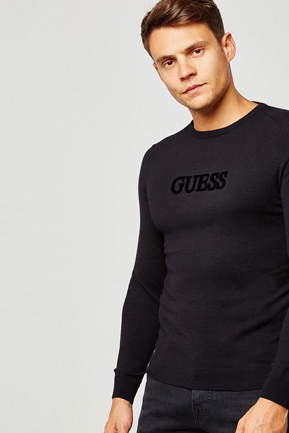 Guess Erkek Siyah Kazak M83r19z0990 Trendyol