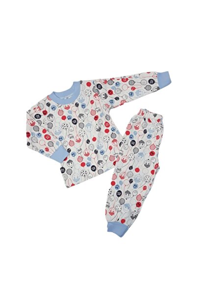 Samet Kids 4005 Erkek Bebek Ucan Balon Desenli Yazlik Pijama Takimi Trendyol