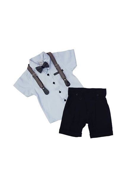 Terry Kids 6213 Erkek Bebek Papyonlu Askili Sortlu Takim Trendyol