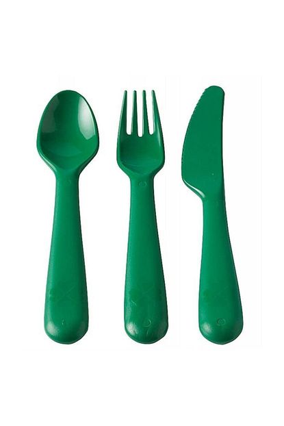 Barbun Kalas Cocuk Catal Kasik Bicak Seti 3 Lu Set Yesil Trendyol