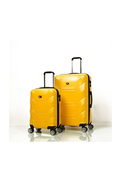 Ox Exclusive 2 Li Sari Valiz Seti Buyuk Ve Kabin Trendyol