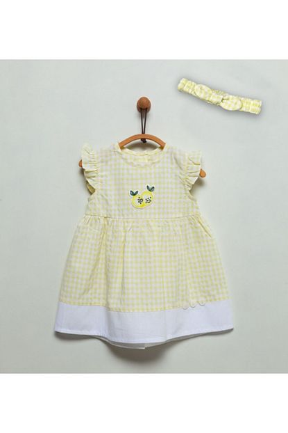 Caramell Sari Kiz Bebek Elbise Kiz Bebek Elbise Bandanali Kiz Bebek Elbise Limon Elbise Trendyol