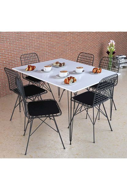 Theia Tasarim Beyaz Masa Takimi 130x70cm 6 Sandalyeli Trendyol