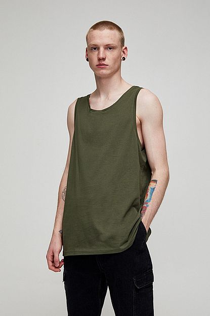 Pull Bear Erkek Haki Bisiklet Yaka Askili Top 05234530 Trendyol