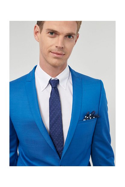 Altinyildiz Classics Erkek Saks Mavi Ekstra Slim Fit Dar Kesim Desenli Saks Su Gecirmez Nano Takim Elbise Trendyol