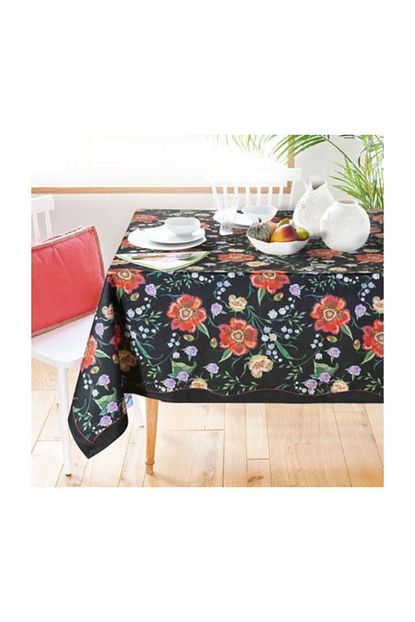 The Mia Floral Masa Ortusu B 230 X 150 Cm Siyah Cicekl Trendyol
